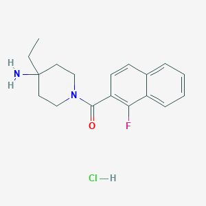 (4-Amino-4-ethylpiperidin-1-yl)-(1-fluoronaphthalen-2-yl)methanone;hydrochloride