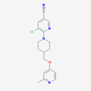5-Chloro-6-[4-[(2-methylpyridin-4-yl)oxymethyl]piperidin-1-yl]pyridine-3-carbonitrile