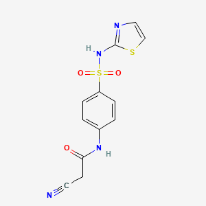 molecular formula C12H10N4O3S2 B2815539 2-氰基-N-{4-[(1,3-噻唑-2-基氨基)磺酰]-苯基}乙酰胺 CAS No. 33987-99-4