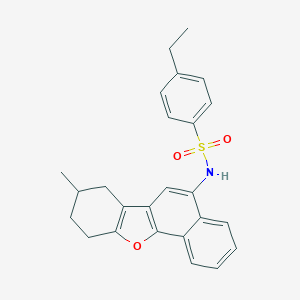 molecular formula C25H25NO3S B281554 4-ethyl-N-(8-methyl-7,8,9,10-tetrahydrobenzo[b]naphtho[2,1-d]furan-5-yl)benzenesulfonamide 