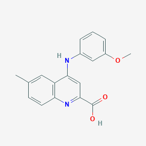 molecular formula C18H16N2O3 B2815548 4-[(3-Methoxyphenyl)amino]-6-methylquinoline-2-carboxylic acid CAS No. 1030089-93-0