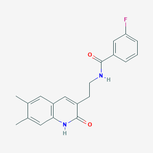 N-(2-(6,7-dimethyl-2-oxo-1,2-dihydroquinolin-3-yl)ethyl)-3-fluorobenzamide
