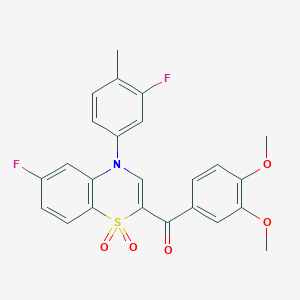 (3,4-dimethoxyphenyl)[6-fluoro-4-(3-fluoro-4-methylphenyl)-1,1-dioxido-4H-1,4-benzothiazin-2-yl]methanone