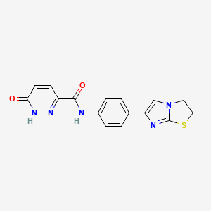 molecular formula C16H13N5O2S B2815566 N-(4-(2,3-二氢咪唑[2,1-b]噻唑-6-基)苯基)-6-氧代-1,6-二氢吡啉-3-甲酰胺 CAS No. 1210540-83-2