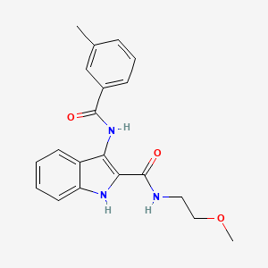 molecular formula C20H21N3O3 B2815579 N-(2-甲氧基乙基)-3-(3-甲基苯甲酰胺基)-1H-吲哚-2-甲酸胺 CAS No. 1029725-17-4