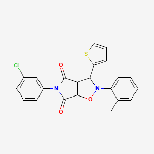 5-(3-chlorophenyl)-2-(2-methylphenyl)-3-(thiophen-2-yl)-hexahydro-2H-pyrrolo[3,4-d][1,2]oxazole-4,6-dione