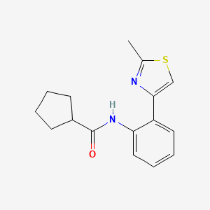 molecular formula C16H18N2OS B2815587 N-(2-(2-甲基噻唑-4-基)苯基)环戊烷甲酰胺 CAS No. 1705751-84-3