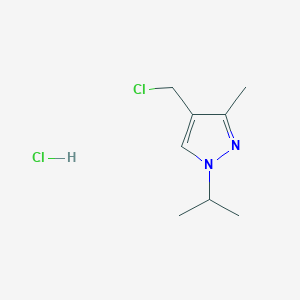 molecular formula C8H14Cl2N2 B2815592 4-(氯甲基)-3-甲基-1-(异丙基)-1H-吡唑盐酸盐 CAS No. 2126160-24-3