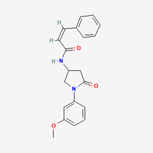 molecular formula C20H20N2O3 B2815595 (Z)-N-(1-(3-methoxyphenyl)-5-oxopyrrolidin-3-yl)-3-phenylacrylamide CAS No. 896272-61-0