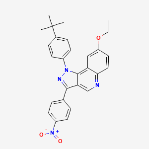 molecular formula C28H26N4O3 B2815596 1-(4-叔丁基苯基)-8-乙氧基-3-(4-硝基苯基)-1H-吡唑并[4,3-c]喹啉 CAS No. 901045-22-5