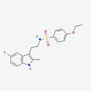 molecular formula C19H21FN2O3S B2815597 4-ethoxy-N-[2-(5-fluoro-2-methyl-1H-indol-3-yl)ethyl]benzenesulfonamide CAS No. 682762-89-6