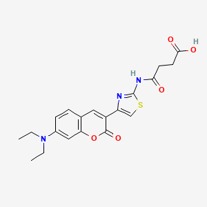 molecular formula C20H21N3O5S B2815600 3-({4-[7-(diethylamino)-2-oxo-2H-chromen-3-yl]-1,3-thiazol-2-yl}carbamoyl)propanoic acid CAS No. 2415499-72-6