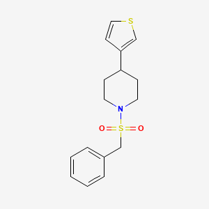 molecular formula C16H19NO2S2 B2815601 1-(Benzylsulfonyl)-4-(thiophen-3-yl)piperidine CAS No. 1396887-11-8
