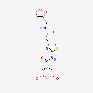 molecular formula C19H19N3O5S B2815605 N-(4-(2-呋喃-2-基甲基氨基)-2-氧代乙基)噻唑-2-基-3,5-二甲氧基苯甲酰胺 CAS No. 941984-98-1