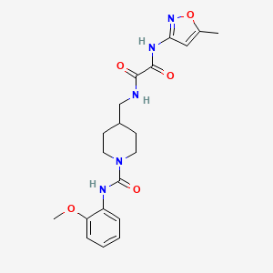 molecular formula C20H25N5O5 B2815608 N1-((1-((2-methoxyphenyl)carbamoyl)piperidin-4-yl)methyl)-N2-(5-methylisoxazol-3-yl)oxalamide CAS No. 1235619-04-1