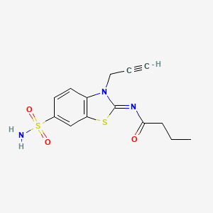 molecular formula C14H15N3O3S2 B2815614 (Z)-N-(3-(prop-2-yn-1-yl)-6-sulfamoylbenzo[d]thiazol-2(3H)-ylidene)butyramide CAS No. 865182-53-2