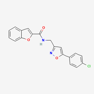 molecular formula C19H13ClN2O3 B2815615 N-((5-(4-氯苯基)异噁唑-3-基)甲基)苯并呋喃-2-羧酰胺 CAS No. 953250-90-3