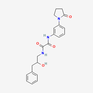 molecular formula C21H23N3O4 B2815620 N1-(2-羟基-3-苯丙基)-N2-(3-(2-氧代吡咯烷-1-基)苯基)草酰胺 CAS No. 1351582-78-9