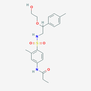 molecular formula C21H28N2O5S B2815621 N-(4-(N-(2-(2-hydroxyethoxy)-2-(p-tolyl)ethyl)sulfamoyl)-3-methylphenyl)propionamide CAS No. 1795298-79-1