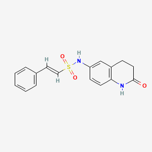 molecular formula C17H16N2O3S B2815623 (E)-N-(2-oxo-1,2,3,4-tetrahydroquinolin-6-yl)-2-phenylethenesulfonamide CAS No. 1251711-29-1