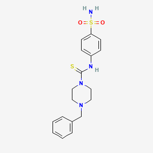molecular formula C18H22N4O2S2 B2815624 4-benzyl-N-(4-sulfamoylphenyl)piperazine-1-carbothioamide CAS No. 664969-49-7