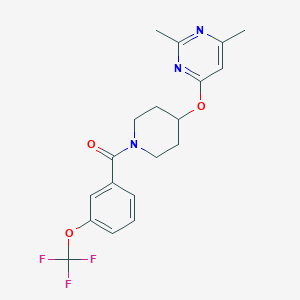 molecular formula C19H20F3N3O3 B2815643 (4-((2,6-Dimethylpyrimidin-4-yl)oxy)piperidin-1-yl)(3-(trifluoromethoxy)phenyl)methanone CAS No. 2034498-01-4
