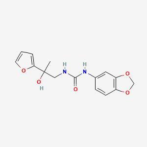 molecular formula C15H16N2O5 B2815651 1-(Benzo[d][1,3]dioxol-5-yl)-3-(2-(furan-2-yl)-2-hydroxypropyl)urea CAS No. 1396782-51-6