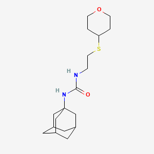 molecular formula C18H30N2O2S B2815657 1-((3s,5s,7s)-adamantan-1-yl)-3-(2-((tetrahydro-2H-pyran-4-yl)thio)ethyl)urea CAS No. 1795445-74-7