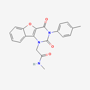 molecular formula C20H17N3O4 B2815665 N-methyl-2-[3-(4-methylphenyl)-2,4-dioxo-[1]benzofuro[3,2-d]pyrimidin-1-yl]acetamide CAS No. 877657-73-3