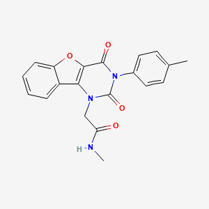 molecular formula C20H17N3O4 B2815665 N-甲基-2-[3-(4-甲基苯基)-2,4-二氧代-[1]苯并呋喃[3,2-d]嘧啶-1-基]乙酰胺 CAS No. 877657-73-3