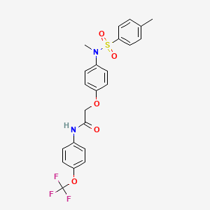 molecular formula C23H21F3N2O5S B2815676 2-(4-(甲基-(4-甲基苯基)磺酰氨基)苯氧基)-N-(4-(三氟甲氧基)苯基)乙酰胺 CAS No. 385404-89-7