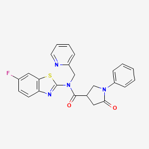 N-(6-fluorobenzo[d]thiazol-2-yl)-5-oxo-1-phenyl-N-(pyridin-2-ylmethyl)pyrrolidine-3-carboxamide