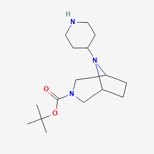molecular formula C16H29N3O2 B2815685 tert-Butyl 8-(piperidin-4-yl)-3,8-diazabicyclo[3.2.1]octane-3-carboxylate CAS No. 2126178-85-4