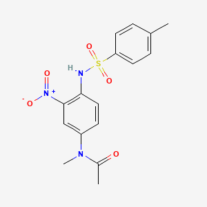 molecular formula C16H17N3O5S B2815688 N-Methyl-N-(4-(((4-methylphenyl)sulfonyl)amino)-3-nitrophenyl)acetamide CAS No. 10228-31-6