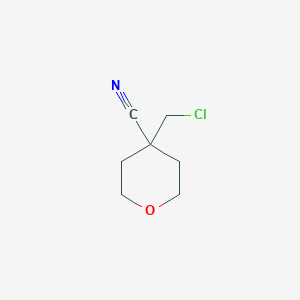 molecular formula C7H10ClNO B2815689 4-(氯甲基)氧杂环戊烷-4-碳腈 CAS No. 1878953-45-7
