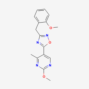 molecular formula C16H16N4O3 B2815691 5-(2-Methoxy-4-methylpyrimidin-5-yl)-3-(2-methoxybenzyl)-1,2,4-oxadiazole CAS No. 2034329-71-8
