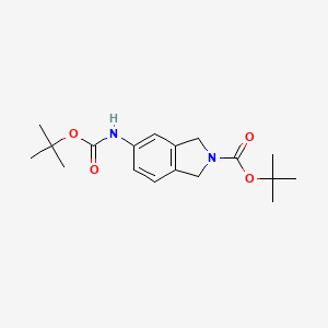 molecular formula C18H26N2O4 B2815692 tert-butyl 5-{[(tert-butoxy)carbonyl]amino}-2,3-dihydro-1H-isoindole-2-carboxylate CAS No. 1820619-61-1