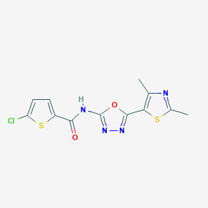 molecular formula C12H9ClN4O2S2 B2815694 5-氯-N-(5-(2,4-二甲基噻唑-5-基)-1,3,4-噁二唑-2-基)噻吩-2-羧酰胺 CAS No. 1251686-43-7