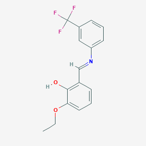 2-ethoxy-6-((E)-{[3-(trifluoromethyl)phenyl]imino}methyl)phenol