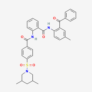 molecular formula C35H35N3O5S B2815703 N-(2-benzoyl-4-methylphenyl)-2-(4-((3,5-dimethylpiperidin-1-yl)sulfonyl)benzamido)benzamide CAS No. 476319-71-8