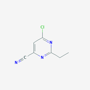 molecular formula C7H6ClN3 B2815704 6-氯-2-乙基嘧啶-4-碳腈 CAS No. 1909313-71-8