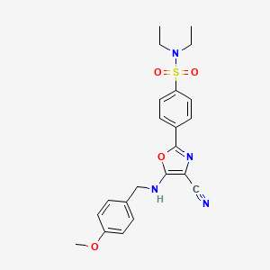 4-(4-cyano-5-((4-methoxybenzyl)amino)oxazol-2-yl)-N,N-diethylbenzenesulfonamide