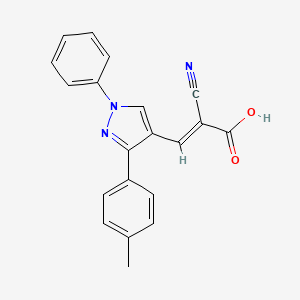 (2E)-2-cyano-3-[3-(4-methylphenyl)-1-phenyl-1H-pyrazol-4-yl]prop-2-enoic acid