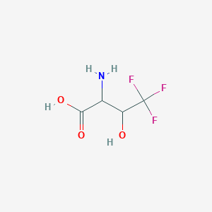 molecular formula C4H6F3NO3 B2815726 2-Amino-4,4,4-trifluoro-3-hydroxybutanoic acid CAS No. 434-38-8