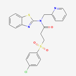 N-(benzo[d]thiazol-2-yl)-3-((4-chlorophenyl)sulfonyl)-N-(pyridin-2-ylmethyl)propanamide
