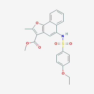 molecular formula C23H21NO6S B281574 Methyl 5-{[(4-ethoxyphenyl)sulfonyl]amino}-2-methylnaphtho[1,2-b]furan-3-carboxylate 