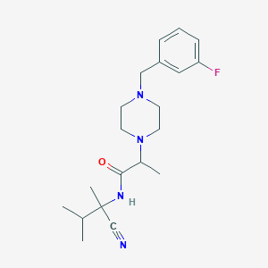 molecular formula C20H29FN4O B2815740 N-(2-Cyano-3-methylbutan-2-yl)-2-[4-[(3-fluorophenyl)methyl]piperazin-1-yl]propanamide CAS No. 2261032-18-0