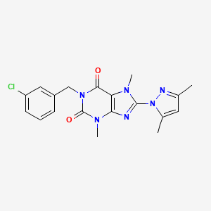 molecular formula C19H19ClN6O2 B2815742 1-(3-氯苄基)-8-(3,5-二甲基-1H-吡唑-1-基)-3,7-二甲基-1H-嘧啶-2,6(3H,7H)-二酮 CAS No. 1014074-93-1