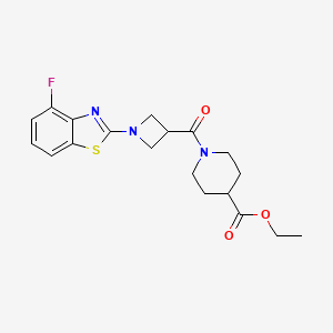 molecular formula C19H22FN3O3S B2815744 Ethyl 1-(1-(4-fluorobenzo[d]thiazol-2-yl)azetidine-3-carbonyl)piperidine-4-carboxylate CAS No. 1286722-04-0