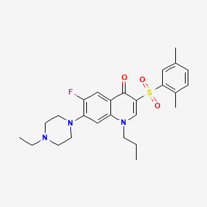 molecular formula C26H32FN3O3S B2815750 3-((2,5-dimethylphenyl)sulfonyl)-7-(4-ethylpiperazin-1-yl)-6-fluoro-1-propylquinolin-4(1H)-one CAS No. 892781-83-8